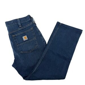 Carhartt Rugged Flex Relaxed Straight Leg Jeans Mens 32x25.5 Blue Workwear Denim